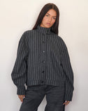 Image of Lastika Jacket in Charcoal Pinstripe