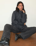 Image of Lastika Jacket in Charcoal Pinstripe