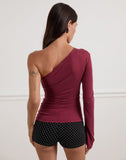 Image of Lasya Long Sleeve Top in Burgundy