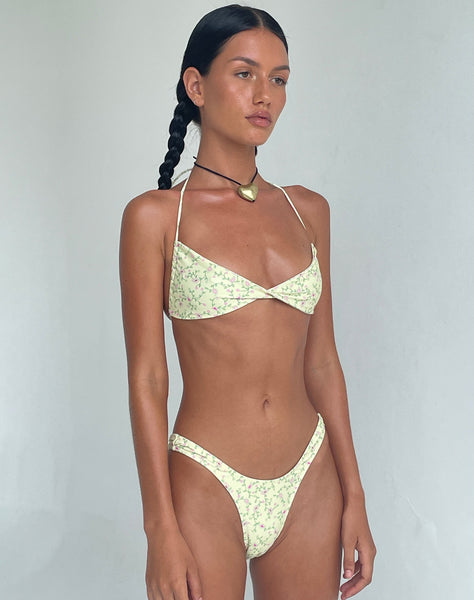 Image of Laufey Bikini Top in Paisley Fun Yellow