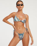 image of Laufey Bikini Top in Warped Zebra Blue