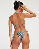 image of Leyna Bikini Bottom in Warped Zebra Blue