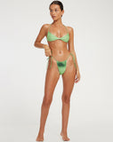 image of Leyna Bikini Bottom in Watercolour Green