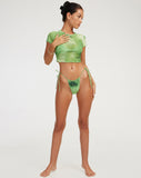 image of Leyna Bikini Bottom in Watercolour Green