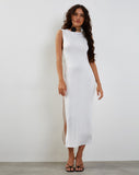 Image of Lauryn Backless Maxi Dress in Sheer Jersey White