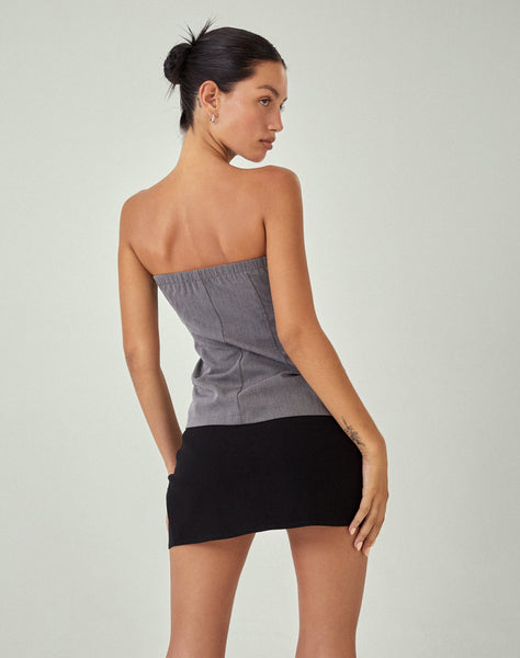 image of MOTEL X JACQUIE Lavan Corset Top in Charcoal