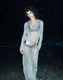 Image of Lavinia Long Sleeve Maxi Dress in Silver Chain