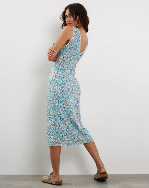 Image of Lavisha Midi Dress in Flower Power Blue