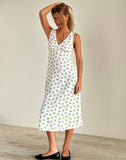 Image of Lavisha Midi Dress in Funshine Floral Off White