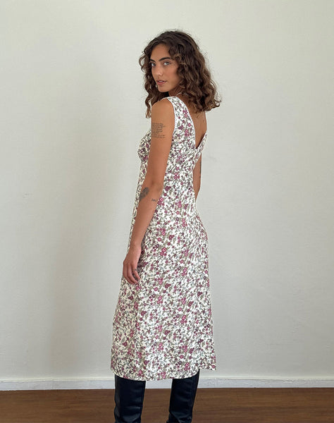 Image of Lavisha Midi Dress in Vintage Bloom Ivory