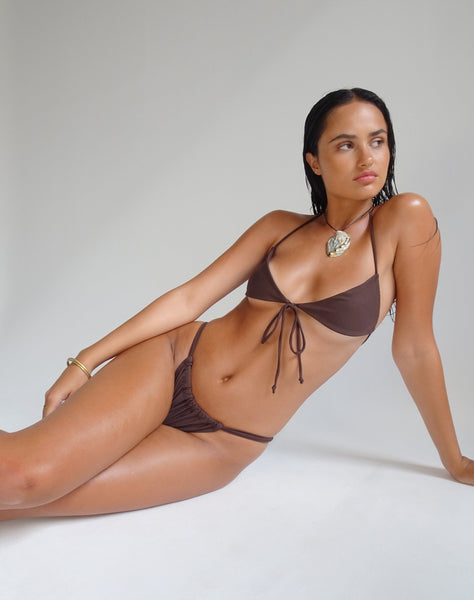 Image of Voltera Bikini Bottom in Coconut Brown