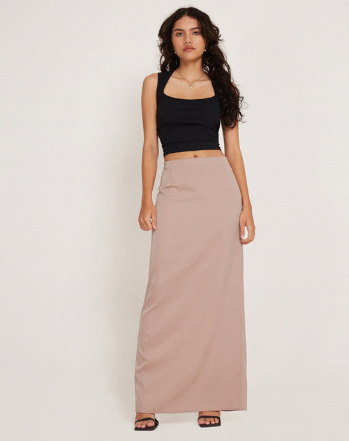 Image of Layla Maxi Skirt in Satin Dusky Pink