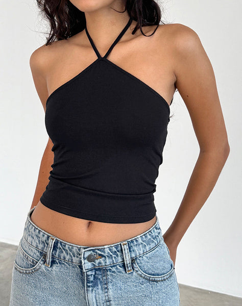 Image of Layti Hlaterneck Basic Top in Black