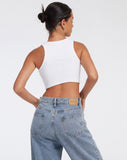 image of Leah Crop Top in Rib White