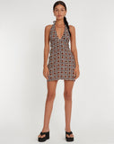 image of Leana Mini Dress in 90s Geo Brown