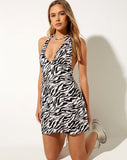 Image of Leana Mini Dress in 90s Zebra