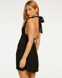 image of Leana Mini Dress in Satin Rose Black