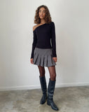 Image of Ledez Asymmetrical Slouchy Top in Black Tissue Jersey