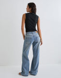 Image of Leen Top in Black Hibiscus Flower Pink