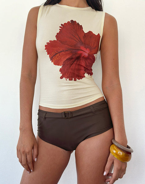 Image of Leen Vest Top in Hibiscus Buttermilk