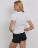 Image of Legra Frill Neck Shirt in Poplin White