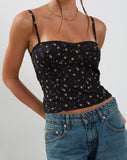 Image of Leif Cami Top in Black Pretty Petal