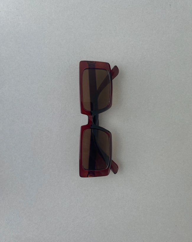 image of Lelia Rectangle Sunglasses in Brown