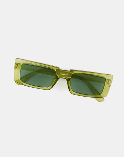 image of Lelia Rectangle Sunglasses in Green