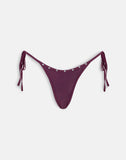 Image of Lentra Bikini Bottom in Burgundy with Studs