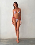 Image of Lentra Bikini Bottom in Cherries with Contrast Binding