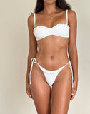 Image of Lentra Bikini Bottom with Frill in Broderie White