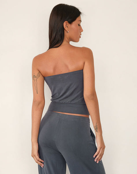 Image of Leocadia Bandeau Top in Dark Grey