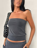 Image of Leocadia Bandeau Top in Dark Grey