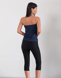 Image of Leocadia Long Bandeau Top In Cupro Navy