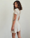 Image of Leora Mini Dress in Silver Mink