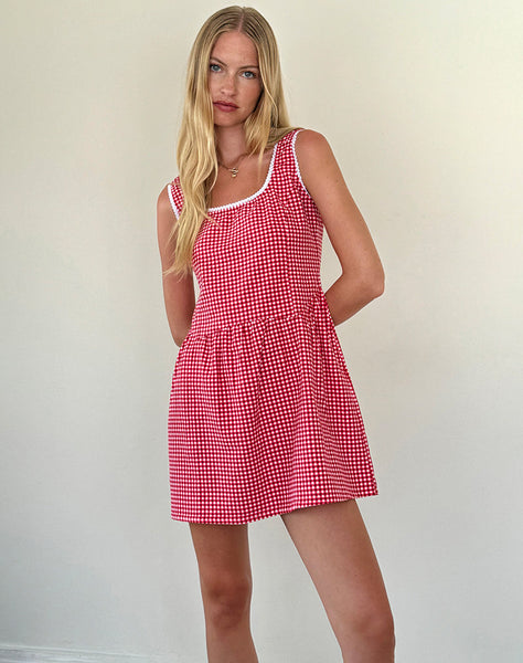 Image of Leshi Mini Dress in Red Gingham