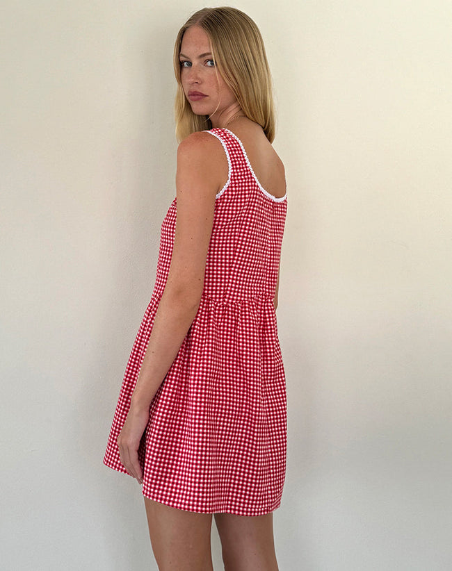 Image of Leshi Mini Dress in Red Gingham