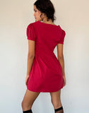 Image of Leshiana Mini Dress in Poplin Adrenaline Red