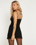 image of Lestari Slip Dress in Mesh Black