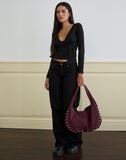 Image of Levard Long Sleeve Top with Drape in Jersey Black