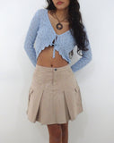 Image of Moirai Low Waist Pleated Cargo Mini Skirt in Stone