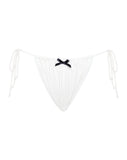 Image of Leyna Bikini Bottom in Ivory with Black Bow