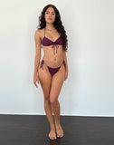 Image of Leyna Bikini Bottom in Plum Shimmer