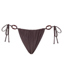 Image of Leyna Beaded Bikini Bottom in Coffee