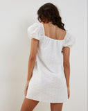 Image of Leyona Broderie Mini Dress in White