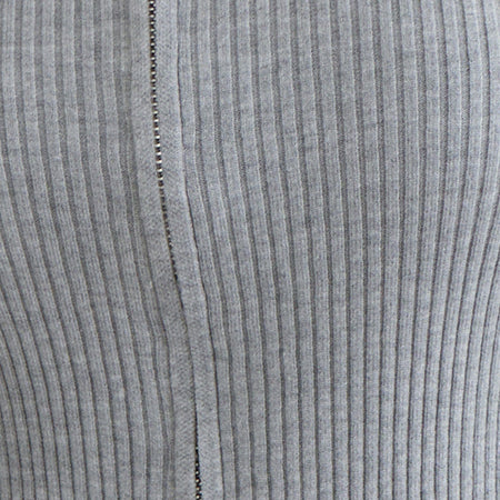 Liano Zip Cardigan in Rib Knit Grey