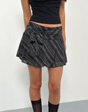 Image of Libri Mini Skirt in Irregular Stripe Grey Black