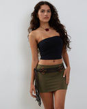 Image of Lidya Mini Skirt in Khaki Lycra