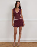Image of Lihat Top in Lace Burgundy with Pink Binding