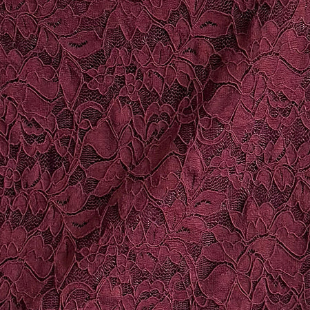 Nidya Mini Skirt in Lace Burgundy with Pink Binding